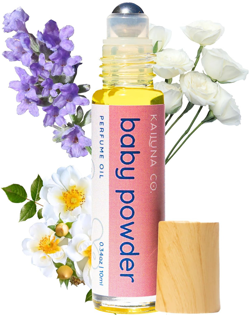 Kailuna Co. Baby Powder Essential Oil Perfume Roll On for Women, 10 ml