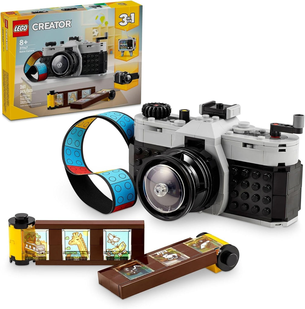 LEGO Creator 3 in 1 Retro Camera Toy, Transforms to Retro Video Camera