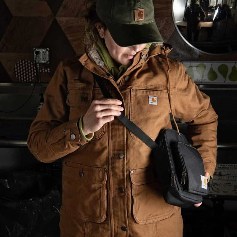 Carhartt Crossbody Zip Bag, Durable, Adjustable Crossbody Bag with Zipper Closure for Men and Women, Carhartt Brown