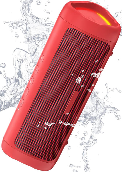 Bluetooth Speaker, 20W HD Sound, Portable Wireless, IPX5 Waterproof, Up to 24H Playtime, TWS Pairing, for Home/Party/Outdoor/Camping/Beach Essentials, Electronic Gadgets, Birthday Gift (Red)