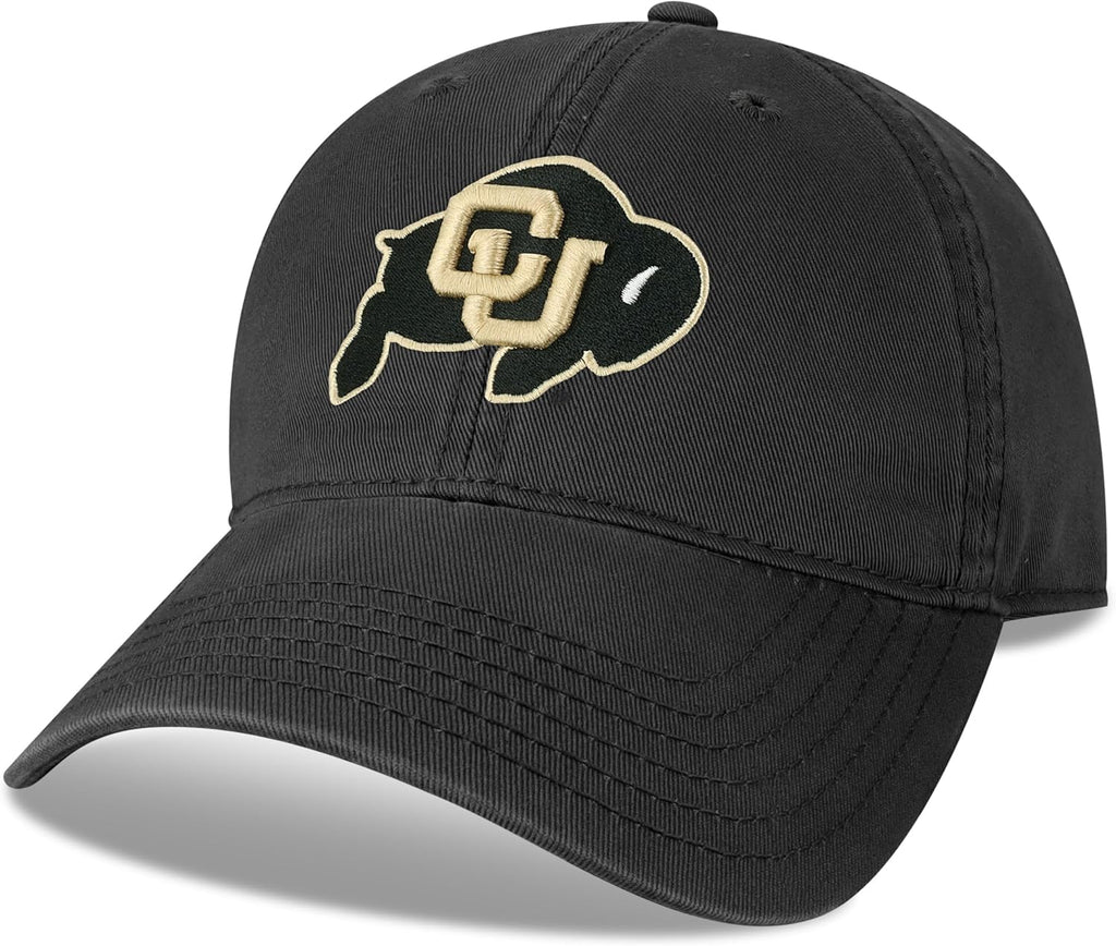 Legacy NCAA Officially Licensed Baseball Hat, Colorado Buffaloes, Lightweight Cap for Men & Women, Relaxed Twill Adjustable (EZA), Black, One Size Fits Most, Adjustable Fabric Closure