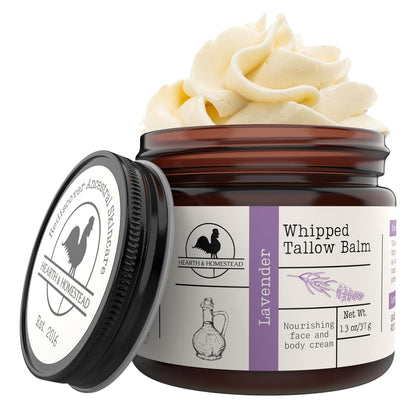 Hearth & Homestead Whipped Beef Tallow for Skin & Face, Lavender, 1.3oz