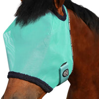Harrison Howard All Round Mesh Horse Fly Mask UV Protective with Fleece Padded Edging Mint S