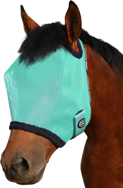 Harrison Howard All Round Mesh Horse Fly Mask UV Protective with Fleece Padded Edging Mint S