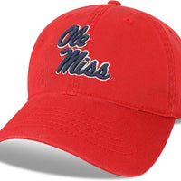 Legacy NCAA Officially Licensed Baseball Hat, Mississippi Ole Miss Rebels, Lightweight Cap for Men & Women, Relaxed Twill Adjustable (EZA), Scarlet, One Size Fits Most, Adjustable Fabric Closure
