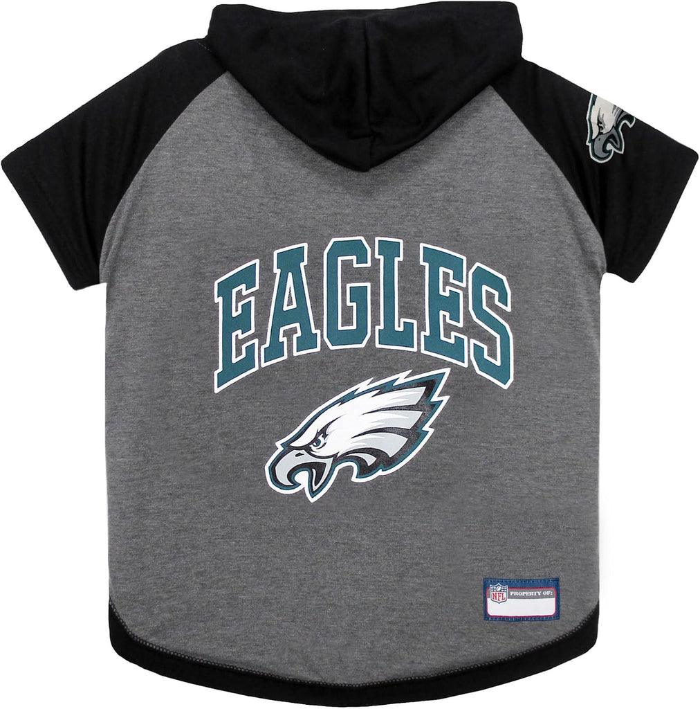Pets First NFL Philadelphia Eagles Hoodie for Dogs & Cats. | NFL Football Licensed Dog Hoody Tee Shirt, Large| Sports Hoody T-Shirt for Pets | Licensed Sporty Dog Shirt (PHL-4044-LG)