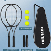 HIRALIY Juego de raquetas de tenis de 27 pulgadas para adultos, raquetas de tenis
