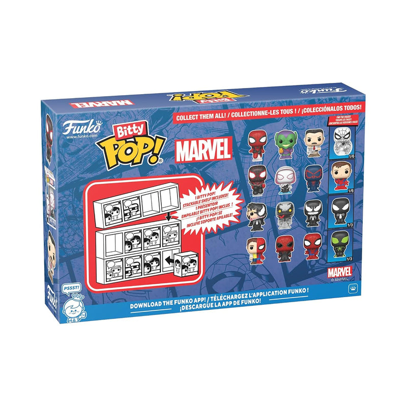Funko Pop! Bitty Spider-Man Pack: Spider-Man, Green Goblin, J Jonah Jameson y Figura Chase
