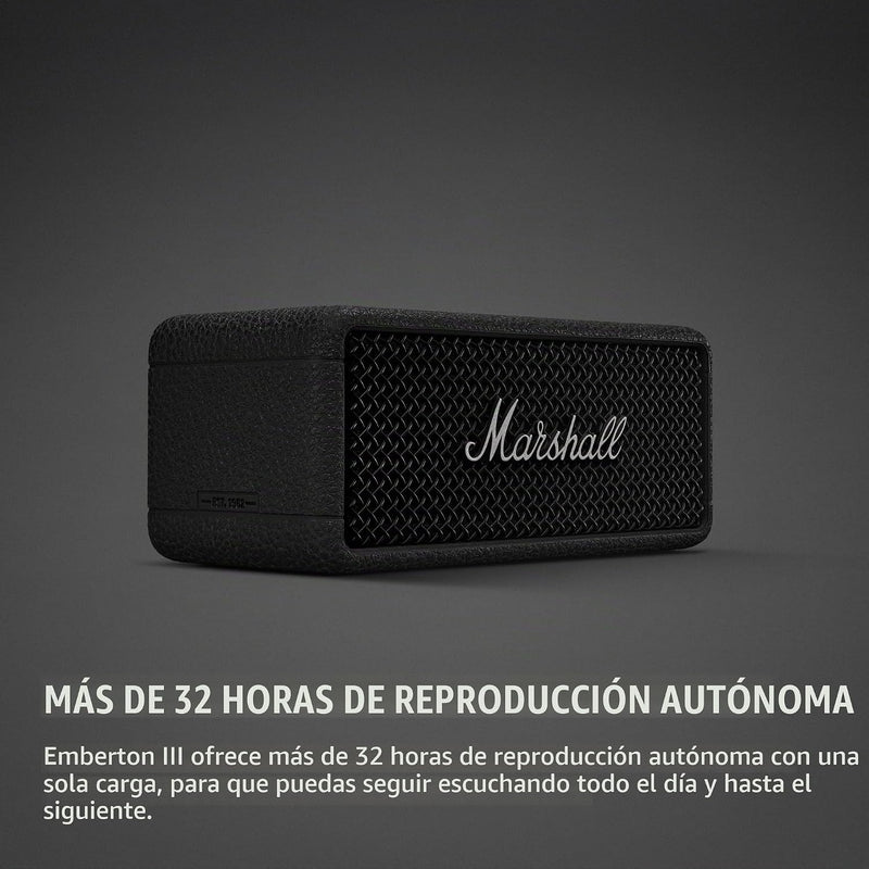Marshall Emberton III Portable Bluetooth Waterproof Speaker - Black/Silver