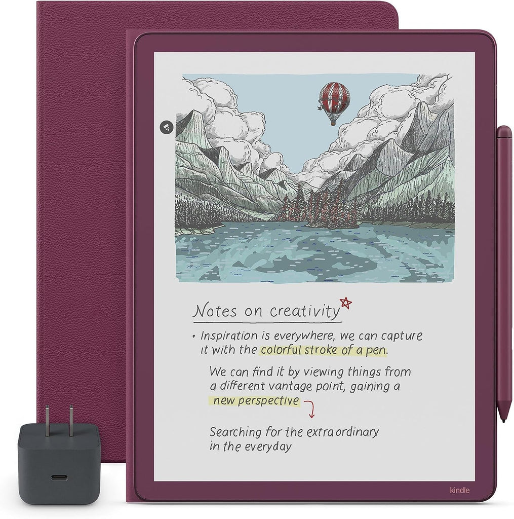Amazon Kindle Scribe Colorsoft Essentials Bundle - Fig (morado) (Lápiz Premium + Folio)
