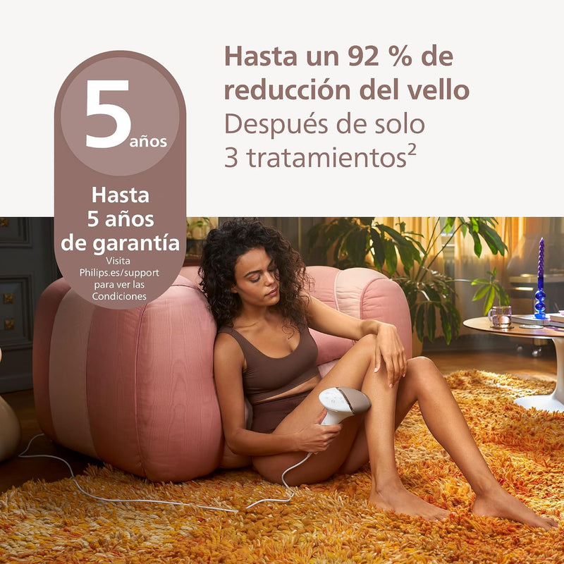 Philips Lumea 8000 Series - Depilación IPL, Reduccion Permanente del Vello, SenseIQ, 3 Accesorios