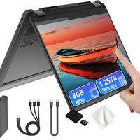 Lenovo Flex 5i Chromebook Plus 14" WUXGA Touchscreen 2-in-1 Laptop, Intel Core i5-1334U, 8GB LPDDR4x, 1.25TB Storage (256GB SSD&1TB Docking Station), Backlit Keyboard, FHD Camera, Chrome OS, Gray