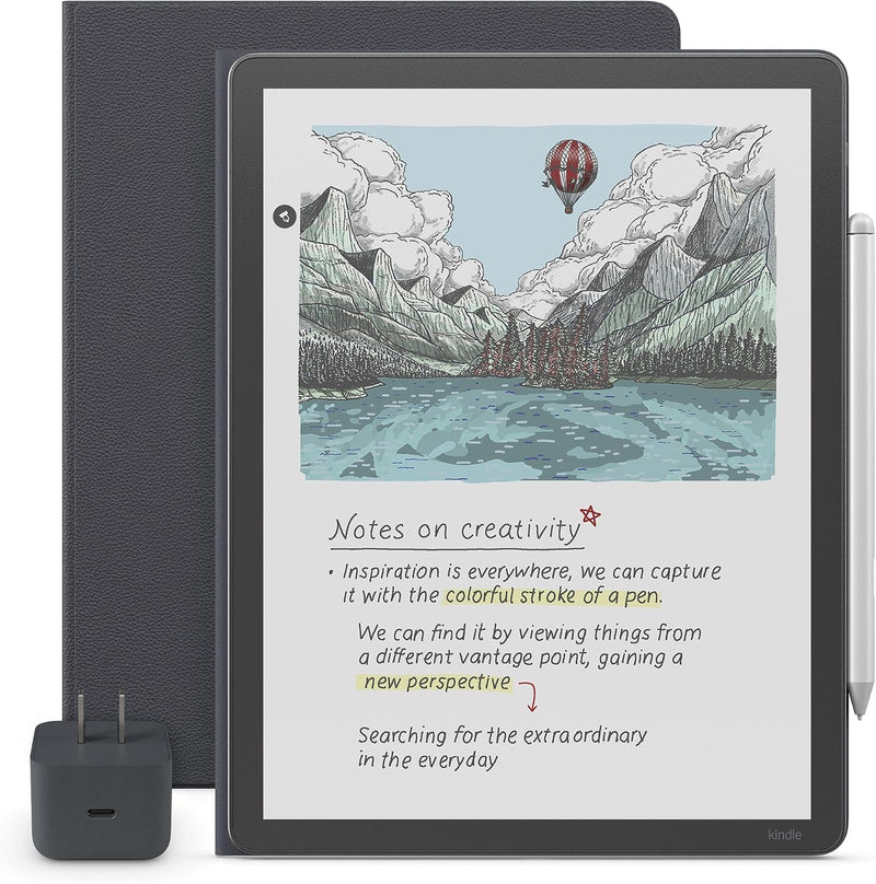 Amazon Kindle Scribe Colorsoft Essentials Bundle - Fig (morado) (Lápiz Premium + Folio)
