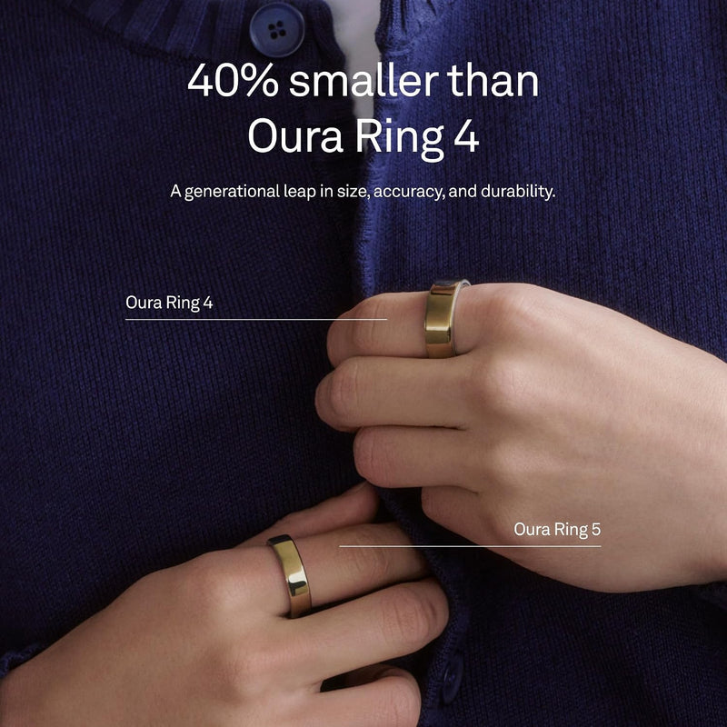 Oura Ring 5 - Anillo Inteligente de Salud y Sueño - Plata Cepillada