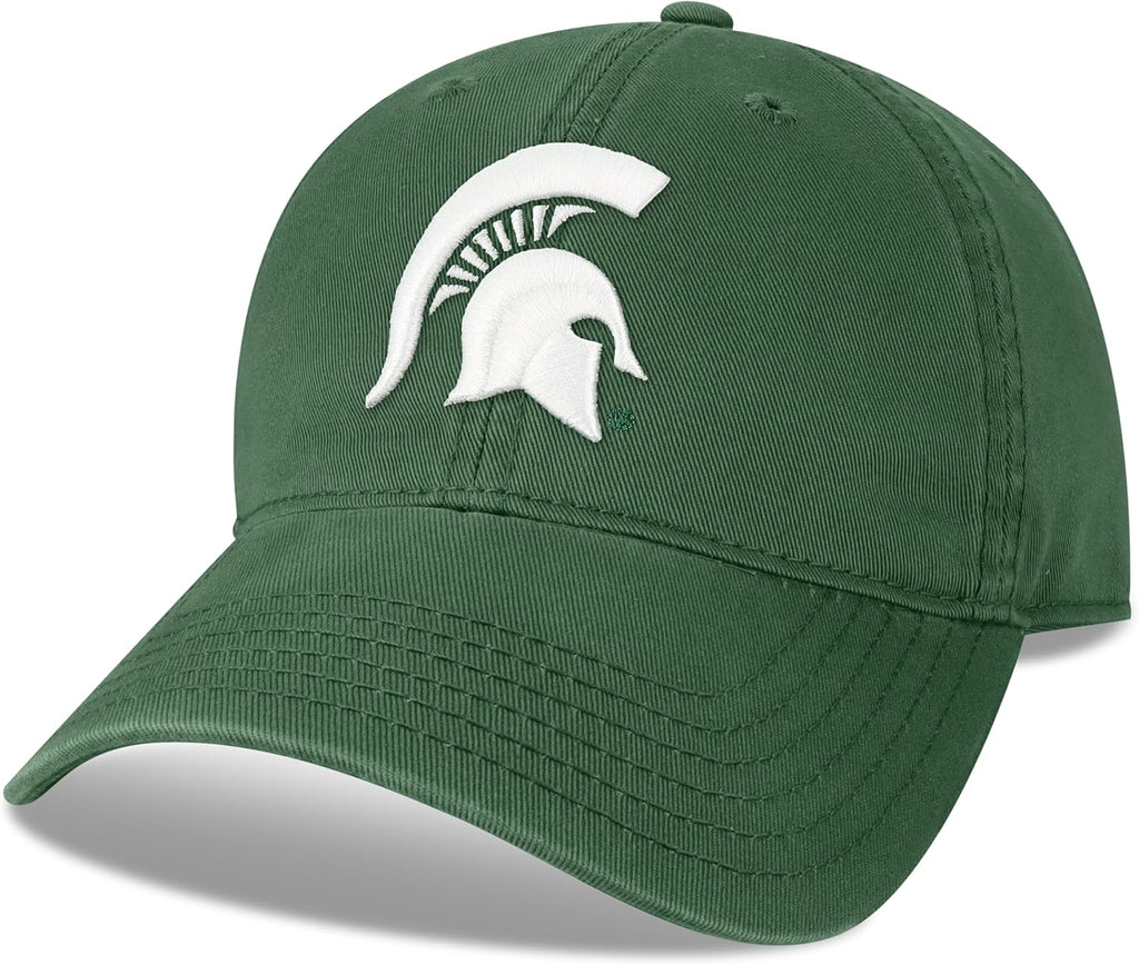 Legacy NCAA Officially Licensed Baseball Hat, Michigan State Spartans, Lightweight Cap for Men & Women, Relaxed Twill Adjustable (EZA), Dark Green, One Size Fits Most, Adjustable Fabric Closure