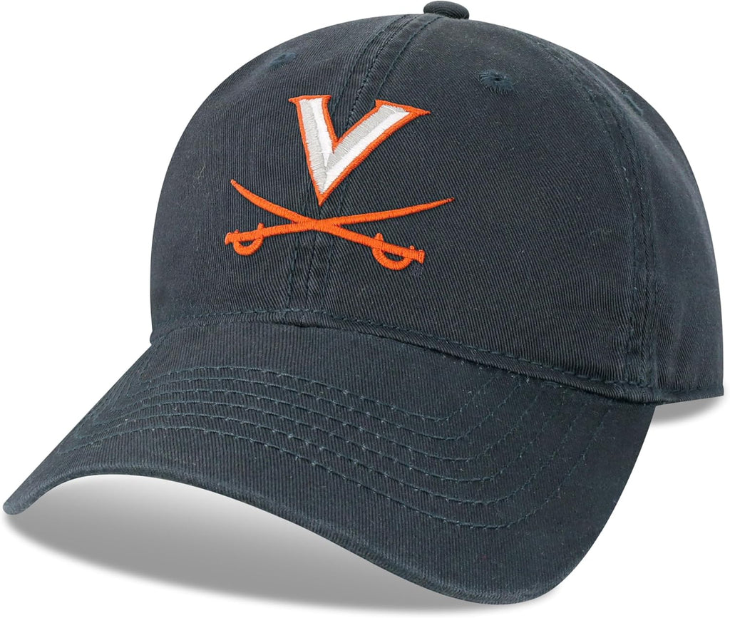 Legacy NCAA Officially Licensed Baseball Hat, Virginia Cavaliers, Lightweight Cap for Men & Women, Relaxed Twill Adjustable (EZA), Navy, One Size Fits Most, Adjustable Fabric Closure