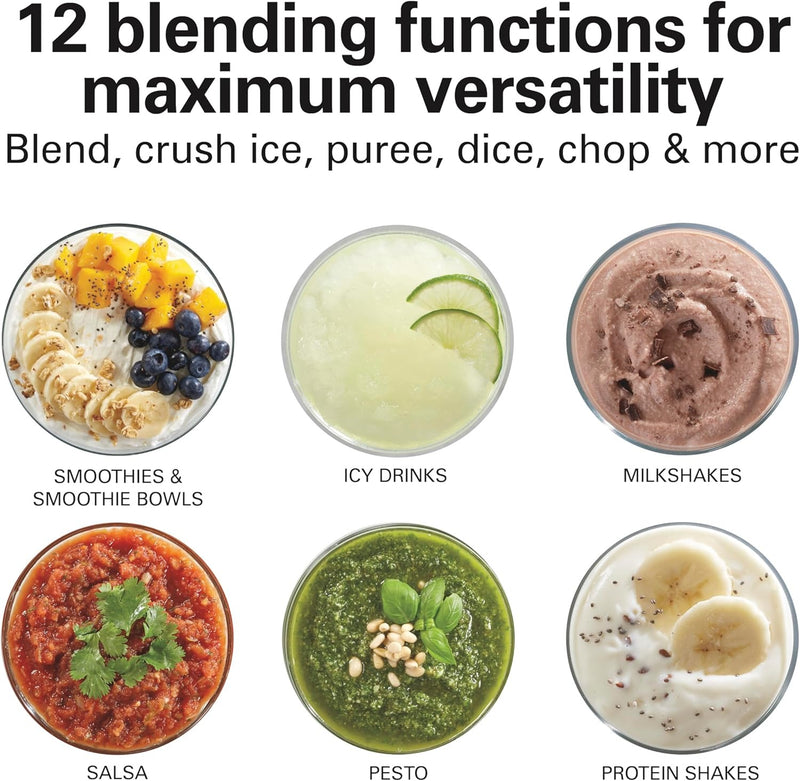 Hamilton Beach Power Elite Wave Action Blender For Smoothies, 40 Oz Glass