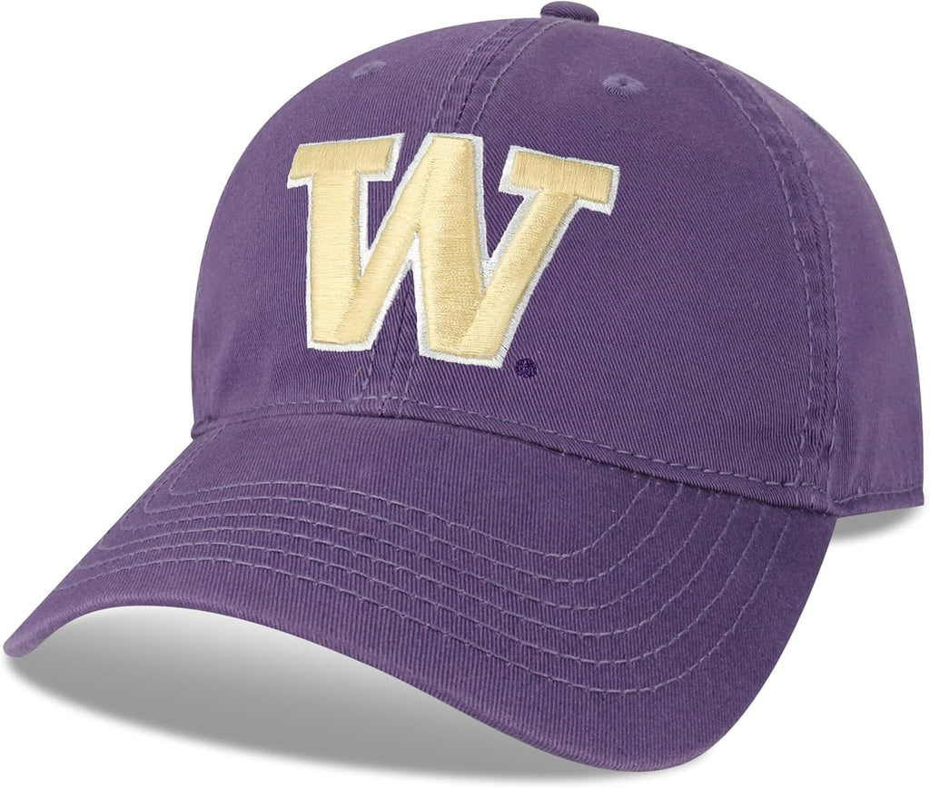 Legacy NCAA Officially Licensed Baseball Hat, Washington Huskies, Lightweight Cap for Men & Women, Relaxed Twill Adjustable (EZA), Purple, One Size Fits Most, Adjustable Fabric Closure
