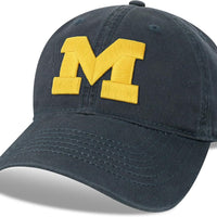 Legacy NCAA Officially Licensed Baseball Hat, Michigan Wolverines, Lightweight Cap for Men & Women, Relaxed Twill Adjustable (EZA), Navy, One Size Fits Most, Adjustable Fabric Closure