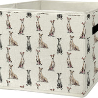 EGBTL Greyhound Gifts Storage Bins & Boxes with Handles, Dog Foldable Basket for Organizing Dog Lovers Owners, Greyhound Christmas Storage Laundry Hampers for Bedroom Bathroom Clothes Toys Books