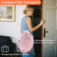 Spluvvly Bañera Plegable Grande para Bebé con Termómetro y Cojín Rosada