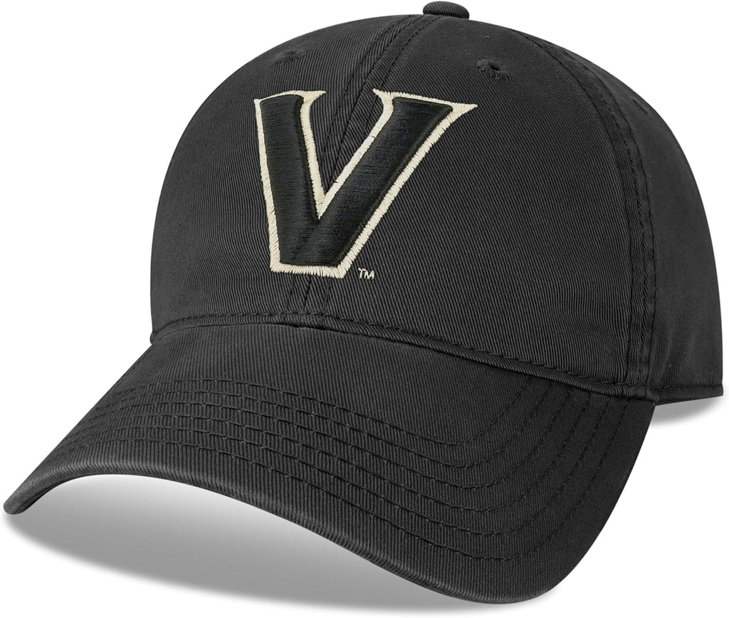 Legacy NCAA Officially Licensed Baseball Hat, Vanderbilt Commodores, Lightweight Cap for Men & Women, Relaxed Twill Adjustable (EZA), Black, One Size Fits Most, Adjustable Fabric Closure