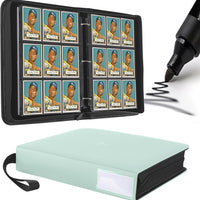 TIFFDADA Trading Card Binder 9 Pocket, Holds 810+ Cards, 45 Double Sided Sleeves, Spine Label with a Maker Pen, Top Loading PU Card Collection Album Folder with Zipper for TCG, PTCG, MTG, Sports Cards