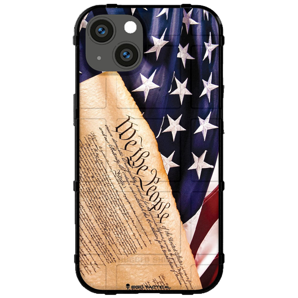 EGO TACTICAL Limited Edition Rugged Shield case Compatible with iPhone 11 We The People, Constitution on US American Flag