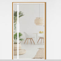 CHIYUNS White Reversible Left Right Side Opening Screen Door, Mesh Magnetic Closure Heavy Duty, Fits 36 x 96 Door, Self