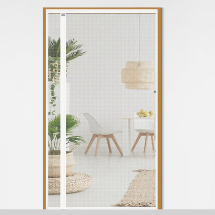 CHIYUNS White Reversible Left Right Side Opening Screen Door, Mesh Magnetic Closure Heavy Duty, Fits 36 x 96 Door, Self