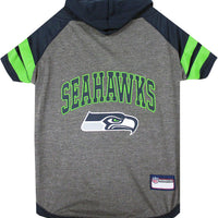 Pets First NFL Seattle Seahawks Hoodie for Dogs & Cats. | NFL Football Licensed Dog Hoody Tee Shirt, Small | Sports Hoody T-Shirt for Pets | Licensed Sporty Dog Shirt