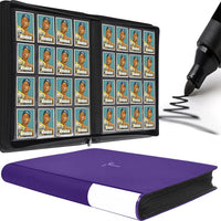 TIFFDADA Trading Card Binder 16 Pocket, Holds 1600+ Cards, Ringless 50 Double-Sided Sleeves, Spine Label with Maker Pen, Side Loading Card Collection Album with Zipper for TCG, PTCG, MTG, Sports Cards