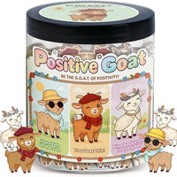 Positive Goat Jar with 60 Daily Affirmation Cards, Funny Emotional Support Gift for Men and Women, Christmas Gifts for Coworkers Teachers and Teens, Holiday Home or Office Decor Motivation Jar