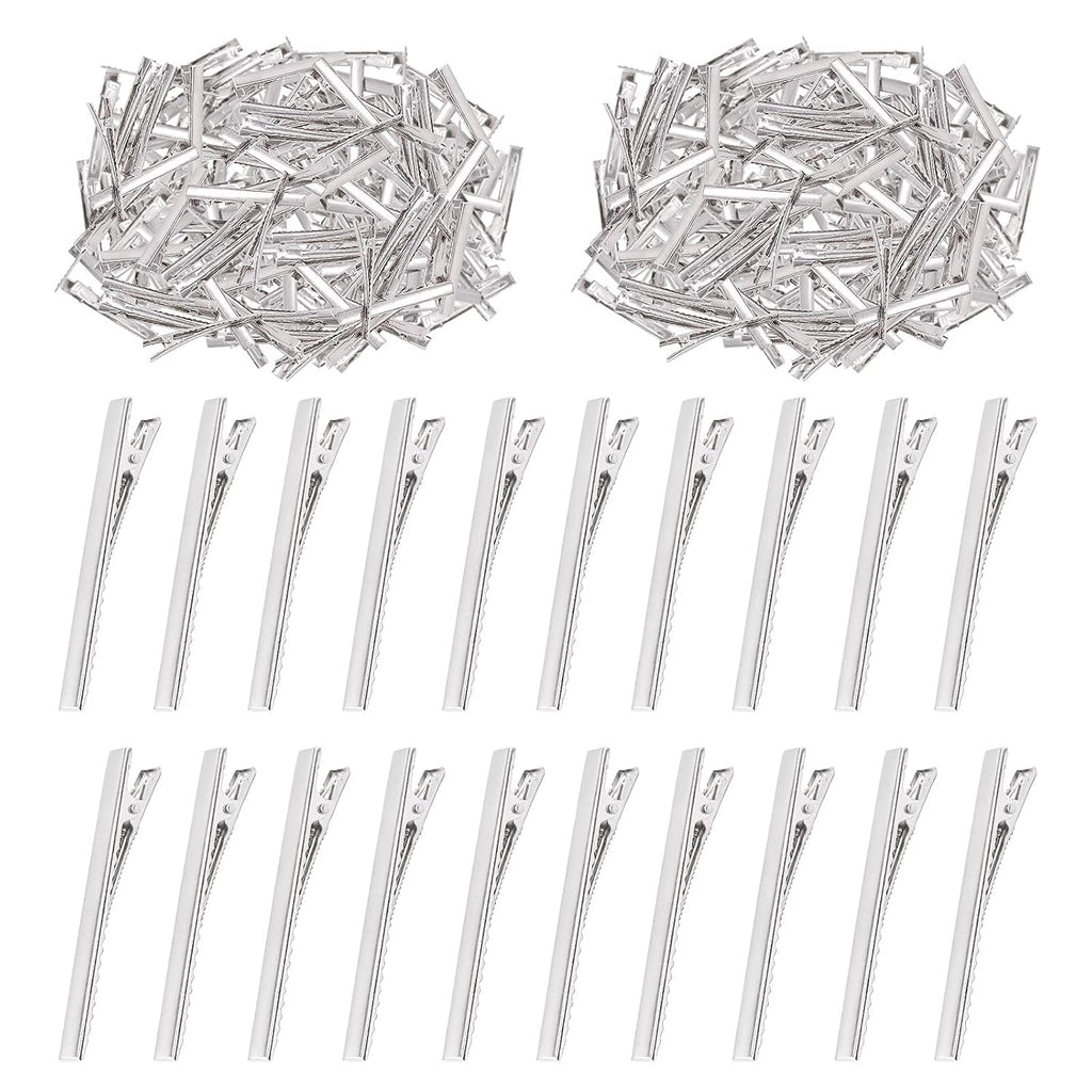 Swpeet 200Pcs 3inch - 7.5cm Alligator Hair Clips Kit, Perfect for Metal Duck Bill Hair Clips Flat Top Single Prong Hairpins for Hair Styling DIY Accessories