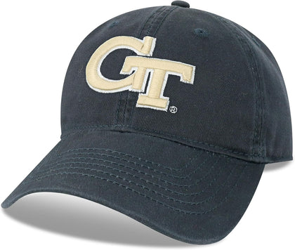Legacy NCAA Officially Licensed Baseball Hat, Georgia Tech Yellow Jackets, Lightweight Cap for Men & Women, Relaxed Twill Adjustable (EZA), Navy, One Size Fits Most, Adjustable Fabric Closure