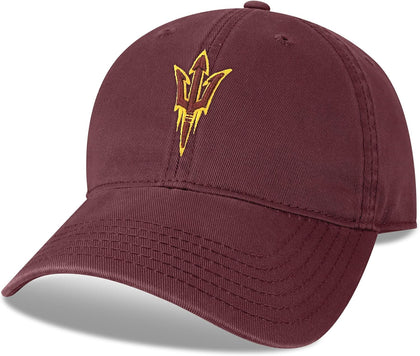 Legacy NCAA Officially Licensed Baseball Hat, Arizona State Sun Devils, Lightweight Cap for Men & Women, Relaxed Twill Adjustable (EZA), Maroon, One Size Fits Most, Adjustable Fabric Closure