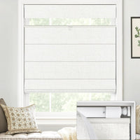LazBlinds No Drill TDBU Roman Shades, Blackout - White, 27" W x 48" H