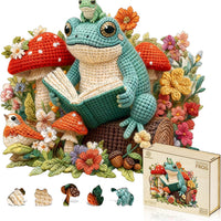 Jigfoxy Wooden Puzzles for Adults, Reading Frog Wood Puzzles Adult