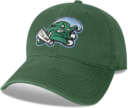 Legacy NCAA Officially Licensed Baseball Hat, Tulane Green Wave, Lightweight Cap for Men & Women, Relaxed Twill Adjustable (EZA), Dark Green, One Size Fits Most, Adjustable Fabric Closure