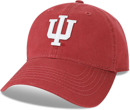 Legacy NCAA Officially Licensed Baseball Hat, Indiana Hoosiers, Lightweight Cap for Men & Women, Relaxed Twill Adjustable (EZA), Cardinal, One Size Fits Most, Adjustable Fabric Closure