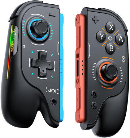 Techerleaf Switch 2 Controller, Wireless Replacement Joypad Gamepad for Switch 2, Hall Effect TMR Joystick No Drift, 9-Axis Gyro, Turbo, RGB Lighting