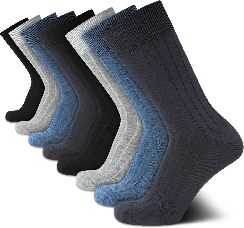 Calvin Klein Mens 8 Pack Soft Cotton Cushioned Crew Dress Socks