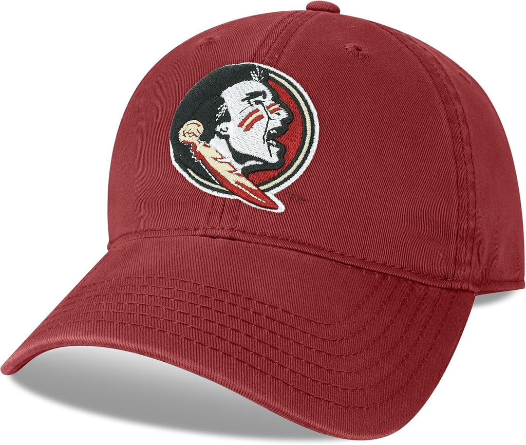 Legacy NCAA Officially Licensed Baseball Hat, Florida State Seminoles, Lightweight Cap for Men & Women, Relaxed Twill Adjustable (EZA), Garnet, One Size Fits Most, Adjustable Fabric Closure
