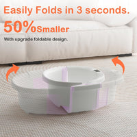 Spluvvly Bañera Plegable Grande para Bebé con Termómetro y Cojín Lila