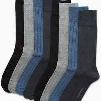 Calvin Klein Mens 8 Pack Soft Cotton Cushioned Crew Dress Socks