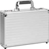 File Organizer Storage Box - 14.2 x 9.4 x 4.5 Inch Medium, Portable Locking Storage Totes with Dual Combination Locks for Passports, Medications and Small Personal Items- Silver