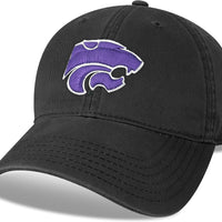 Legacy NCAA Officially Licensed Baseball Hat, Kansas State Wildcats, Lightweight Cap for Men & Women, Relaxed Twill Adjustable (EZA), Black, One Size Fits Most, Adjustable Fabric Closure