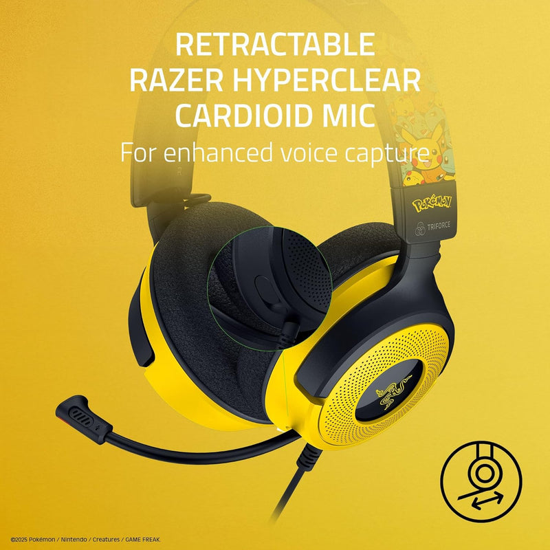 Razer Kraken V4 (Pokémon Edition) — Audífonos gaming con cable, sonido envolvente