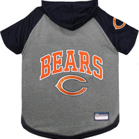 Pets First Hoodie T-Shirt for Dogs & Cats. NFL Chicago Bears Football Licensed Dog Hoody Tee Shirt, X-Small Sports Hoody T-Shirt for Pets Licensed Sporty Dog Shirt (CHI-4044-XS)