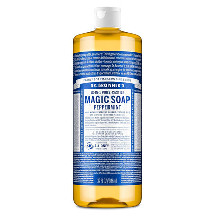 Dr. Bronner's Peppermint Pure-Castile Liquid Soap, Hand Soap, 32 oz